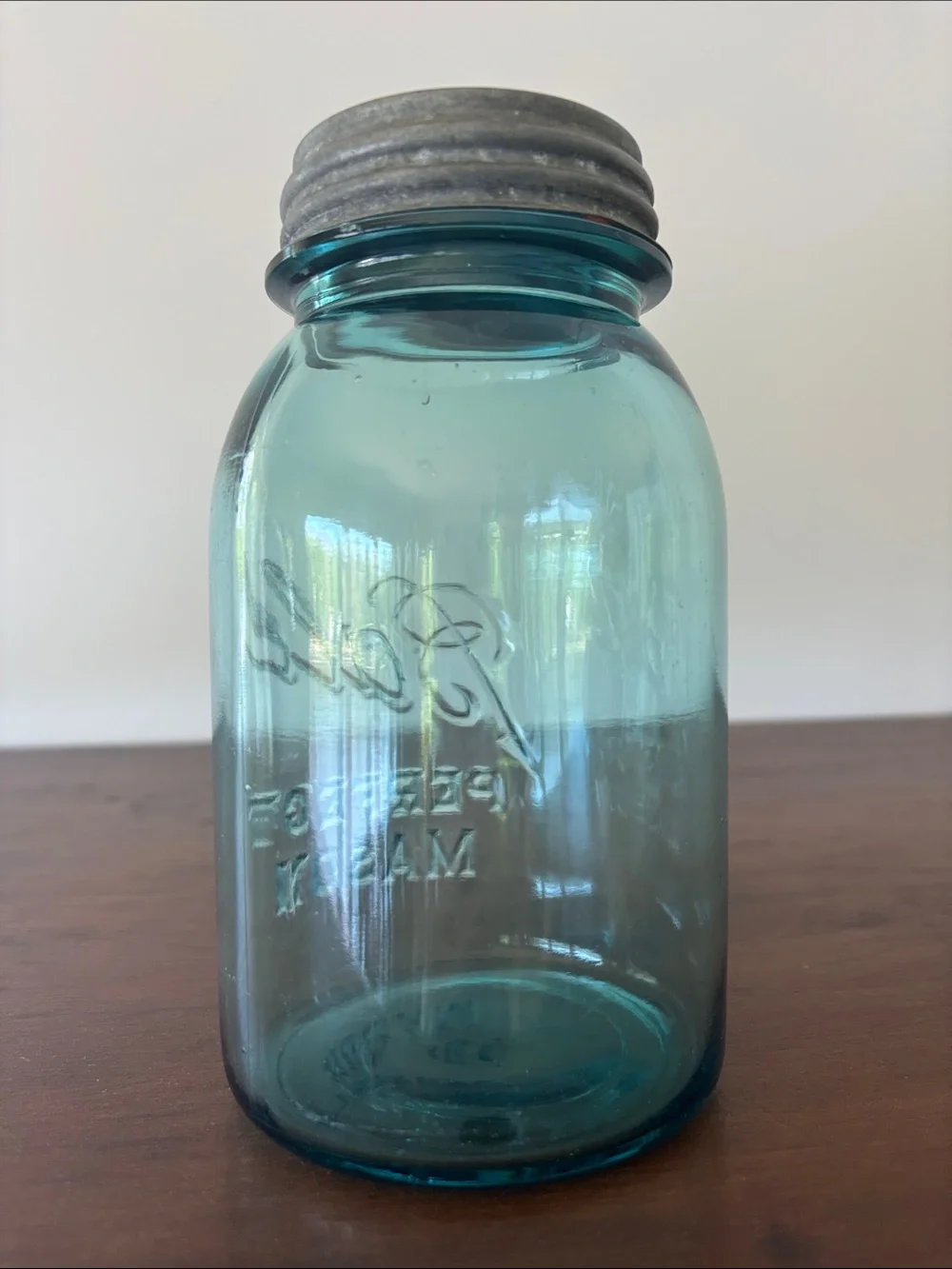 Aqua Glass Ball Mason Jars